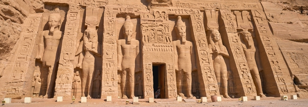 Blick die Tempel in Abu Simbel