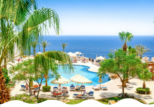 Blick auf das 4-Sterne Plus Hotel Sharm Plaza