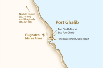 Karte von den Red Sea Hotels in Port Ghalib - Marsa Alam