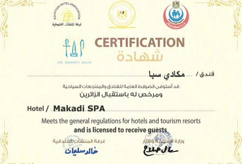 Sicherheitszertifikat vom Makadi Spa in Makadi Bay